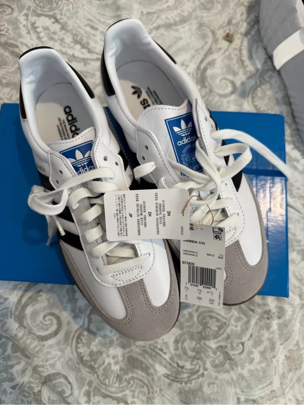 adidas Samba OG Men's Sneakers in White, Black & Gray